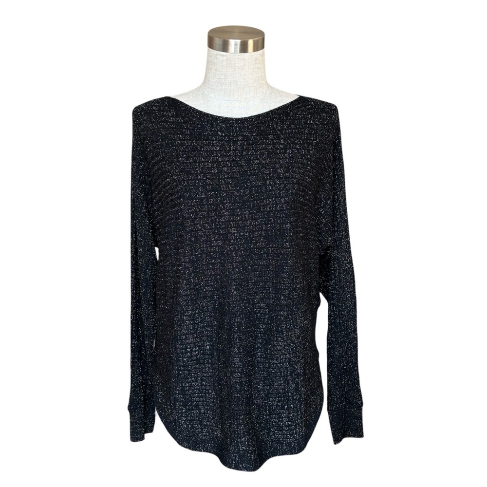 HANNAH Black Glitter Knit Top